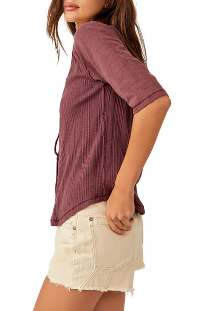 Shop Free People Daisy Snap-up Top In Mauve Wine
