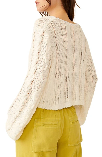 Shop Free People Robyn Cotton Blend Crop Cardigan In Bright White