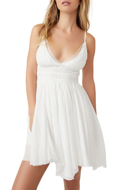 Shop Free People Delia Asymmetric Raw Hem Cotton Dress In Ivory