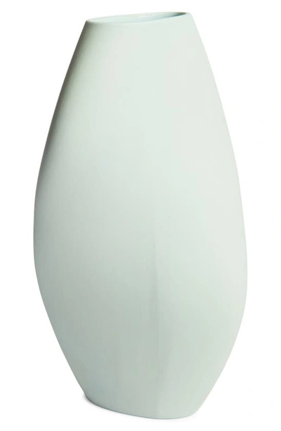 Shop Homa Studios Waverly Stoneware Vase In Baby Blue