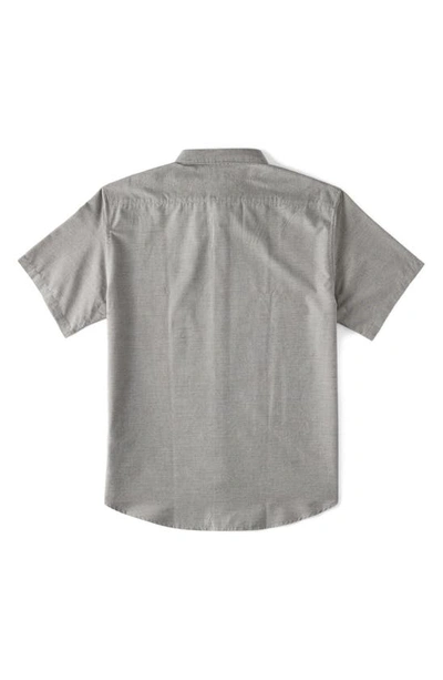 Shop Billabong All Day Solid Short Sleeve Button-down Shirt In Light Grey