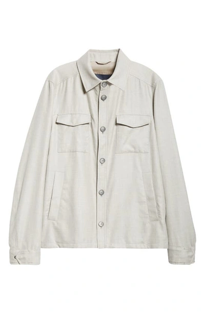 Shop Herno Rain System Water Resistant Cotton, Cashmere & Silk Shirt Jacket In Grey