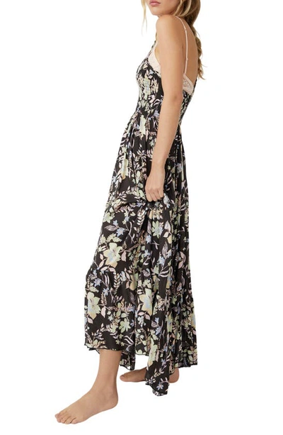 Shop Free People Heat Wave Floral Print High/low Dress In Midnight Combo