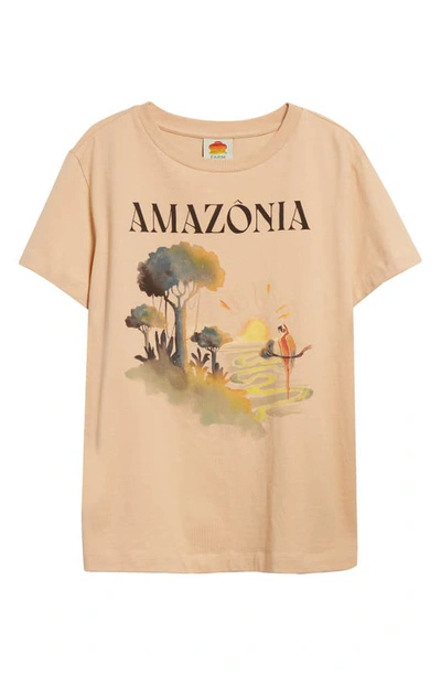 Shop Farm Rio Amazonia Fit Cotton Graphic T-shirt In Beige