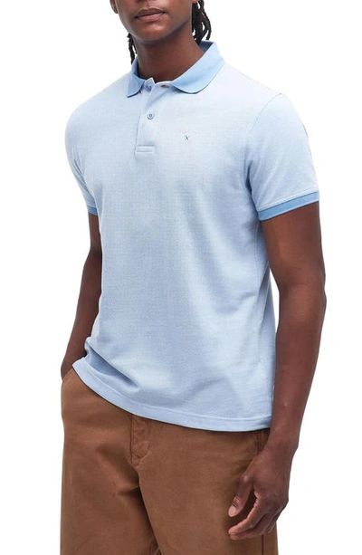 Shop Barbour Sports Cotton Polo In Chambray