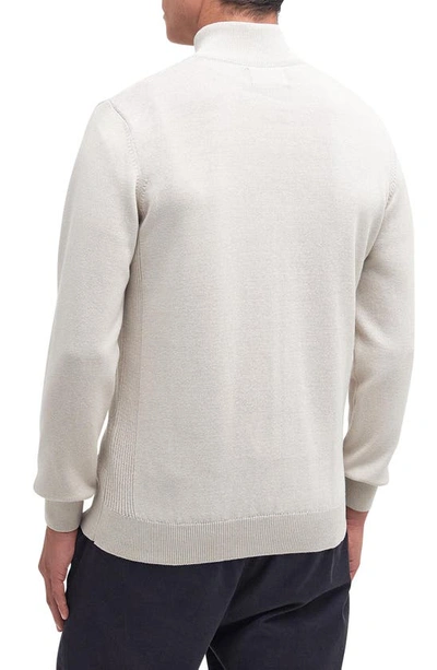 Shop Barbour Cotton Half Zip Sweater In Mist