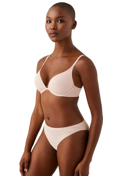 B.tempt'd By Wacoal Cotton To A Tee Underwire Plunge T-shirt Bra In Rose Smoke