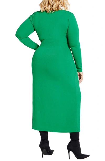 Shop City Chic Blakely Long Sleeve Dress In Jelly Bean