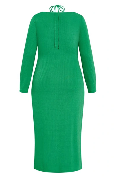 Shop City Chic Blakely Long Sleeve Dress In Jelly Bean