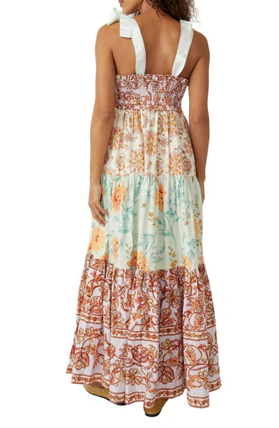 Free People Bluebell Mixed Print Cotton Maxi Dress In Lilac Combo
