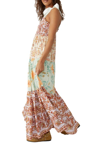 Free People Bluebell Mixed Print Cotton Maxi Dress In Lilac Combo