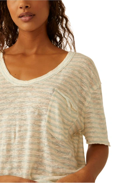 Free People Care Fp All I Need Short Sleeve Tee In Mineral Sea Combo In Mineral Sea Combo