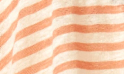 Free People All I Need Stripe Linen & Cotton T-shirt In Grapefruit Seltzer
