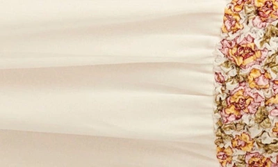 Shop Free People Augusta Floral Appliqué Crop Top & Asymmetric Skirt Set In Ivory