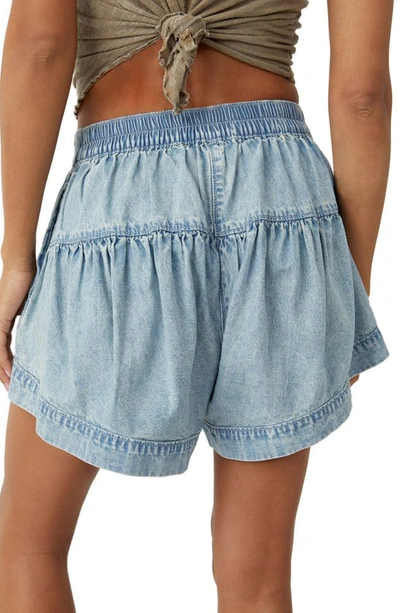 Free People We The Free Fleur Denim Shorts In Belle Blue In Belle Blue