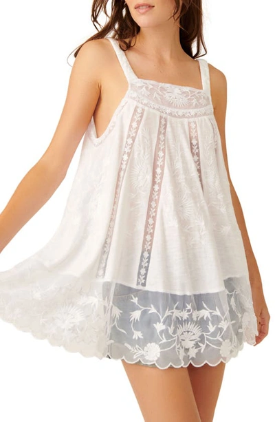 Shop Free People Trinity Embroidered Tunic Top In Ivory