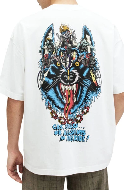 Shop Allsaints Howlrider Cotton Graphic T-shirt In Optic White