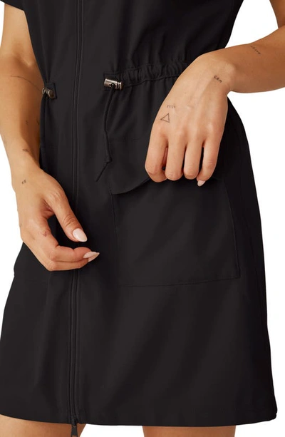 Shop Beyond Yoga City Chic Mini Shirtdress In Black