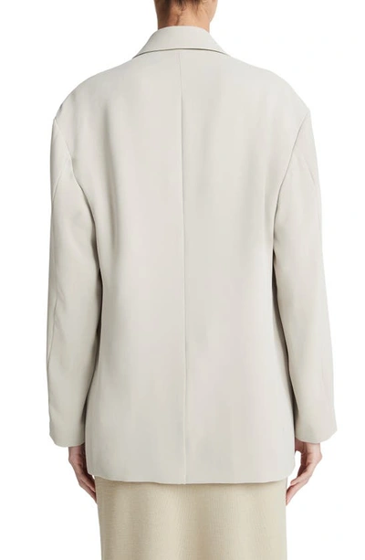 Shop Vince Double Breasted Crepe Blazer In Sepia