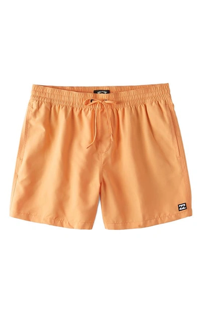 Shop Billabong All Day Layback Swim Trunks In Melon