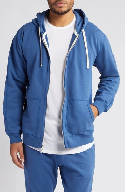 Shop Reigning Champ Classic Midweight Terry Full Zip Hoodie In Lapis