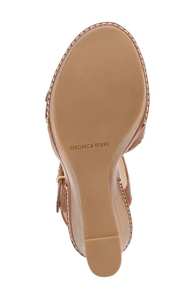 Shop Veronica Beard Geraldine Ankle Strap Platform Wedge Sandal In Caramel