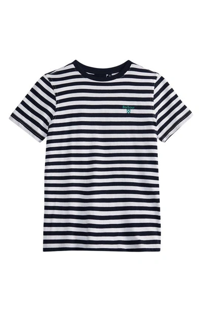 Shop Barbour Kids' Finley Stripe T-shirt In Navy