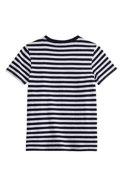 Shop Barbour Kids' Finley Stripe T-shirt In Navy