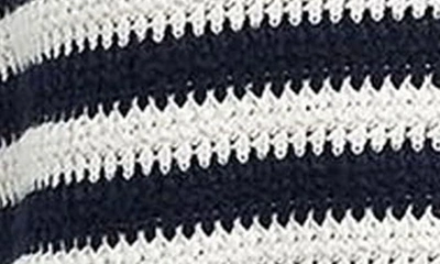 Shop Barbour Sandgate Stripe Cotton V-neck Cardigan In Navy Multi Stripe