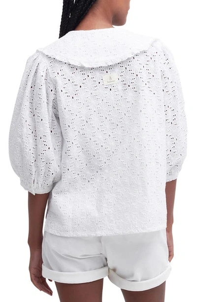 Shop Barbour Kelley Eyelet Cotton Top In White