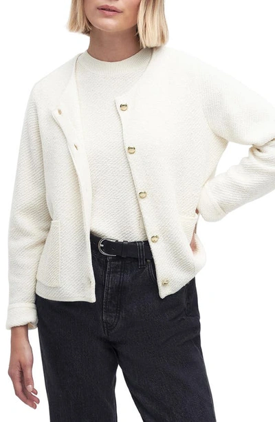 Shop Barbour Celeste Knit Jacket In Antique White