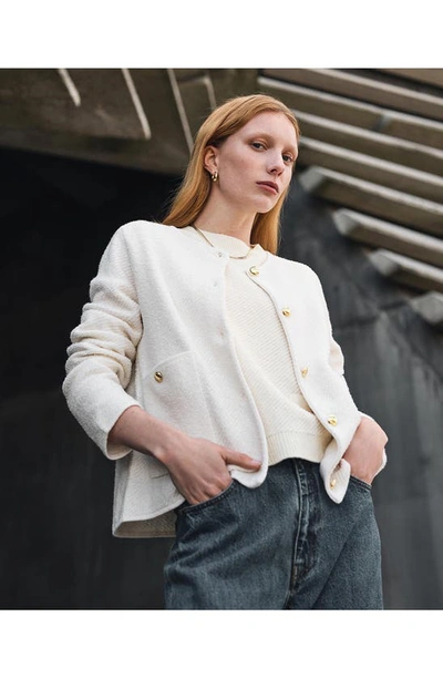 Barbour Celeste Knit Jacket In Antique White