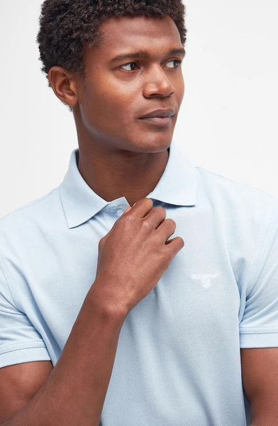 Shop Barbour Lightweight Sports Piqué Polo In Chambray Blue