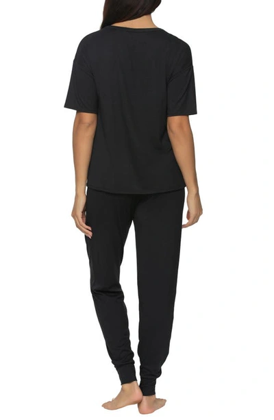 Shop Felina Jessie Henley Pajamas In Black