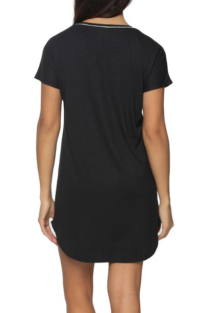 Shop Felina Jessie Stretch Jersey Sleep Shirt In Black