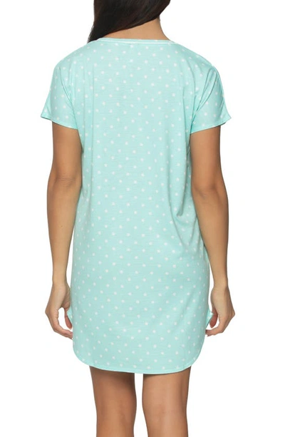 Shop Felina Jessie Stretch Jersey Sleep Shirt In Island Paradise / White Dots