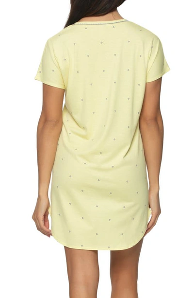 Shop Felina Jessie Stretch Jersey Sleep Shirt In Lemon Meringue / Gray Diamond