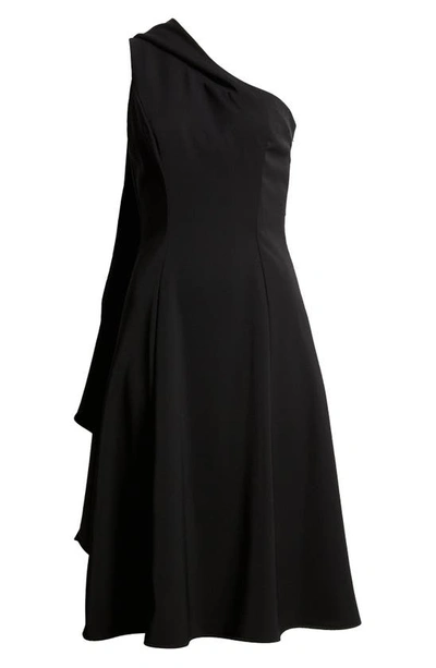 Shop Black Halo Myleen Ruffle Halter Midi Dress In Black