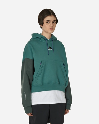 Shop Nike Acg Therma-fit Fleece Hooded Sweatshirt Bicoastal / Vintage Green In Multicolor