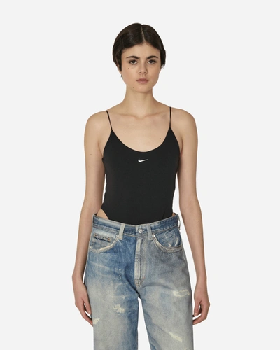 Shop Nike Chill Knit Tight Cami Bodysuit Black In Multicolor