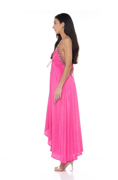 Shop Ranee's Plunge V-neck Maxi Dress In Pink