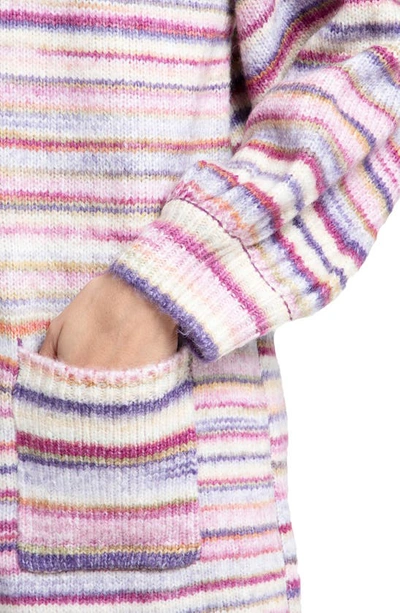 Saachi Stripe Knit Coatigan In Pink