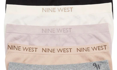 Shop Nine West Assorted 5-pack Seamless Rib Briefs In Ecru / Rose / Lilac