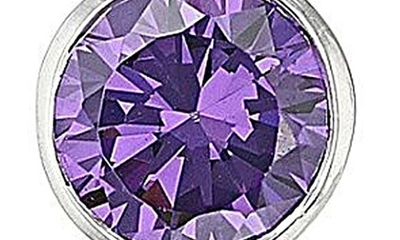 Judith Ripka Cz Dangle Hoop Earrings In Purple/ Silver