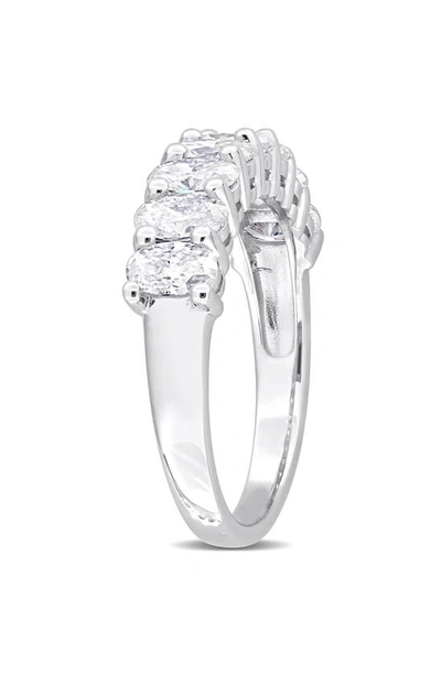 Delmar Sterling Silver Created Moissanite Oval Band Ring In White/ Silver