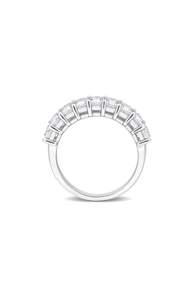 Delmar Sterling Silver Created Moissanite Octagon Band Ring In White/ Silver