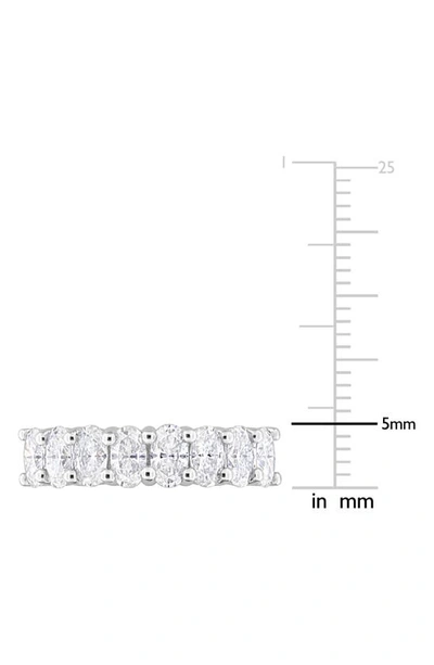 Delmar Sterling Silver Created Moissanite Oval Band Ring In White/ Silver