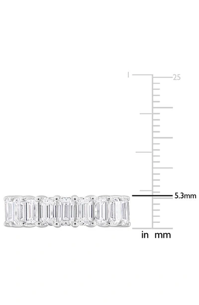 Delmar Sterling Silver Created Moissanite Octagon Band Ring In White/ Silver
