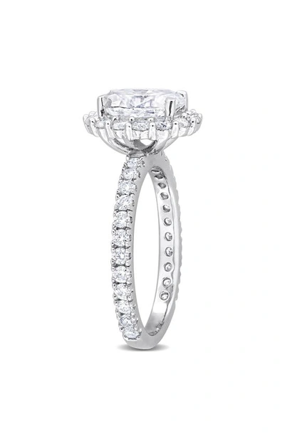 Delmar Sterling Silver Created Moissanite Engagement Style Ring In White/ Silver
