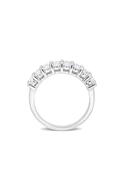 Delmar Sterling Silver Created Moissanite Oval Band Ring In White/ Silver